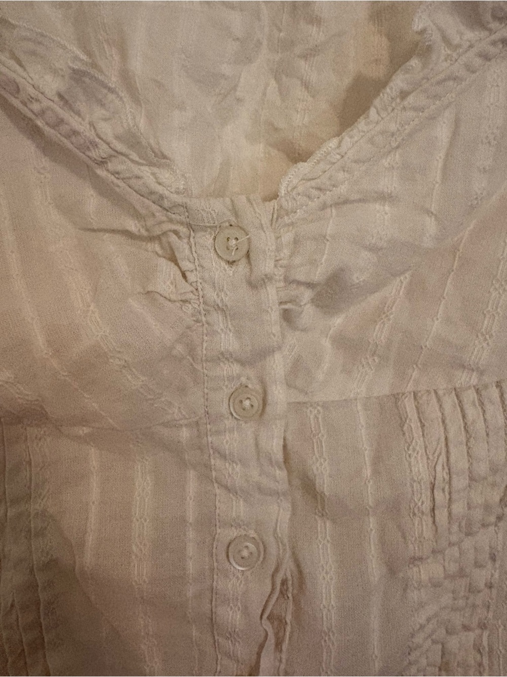 John Galt White Lace Ruffle Button Tank - Picture 4 of 8